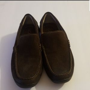 CLARKS MENS BROWN SLIP ON SHOES